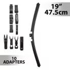 Ablaktörlő 19"/47,5 cm - 10 db adapterrel
