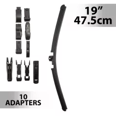 Ablaktörlő 19"/47,5 cm - 10 db adapterrel