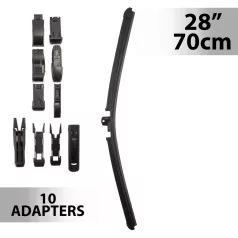 Ablaktörlő 28"/70 cm - 10 db adapterrel