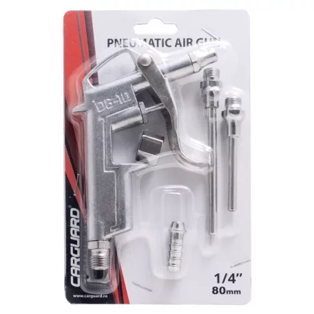 Légfúvó pisztoly - pneumatikkus - cserélhető fúvókákkal - 16/50/80 mm - 1/4"