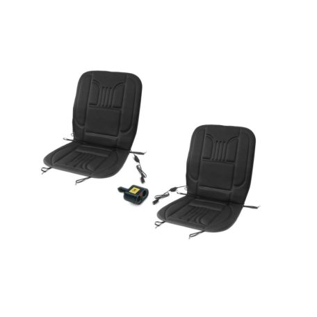 M.N.C HS-002 Ülésfűtés csomag, fűthető ülésvédő (2 ülésre) szivargyújtó elosztóval Fűthető autós ülésvédő - szivargyújtó dugókkal- fekete szabályozható intenzitással 55815b