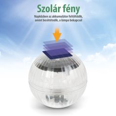 Szolár medencevilágítás - RGB LED - 10 cm