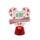 Karácsonyi asztali LED dekor - fényes talppal - szív - 11 cm