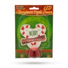 Karácsonyi asztali LED dekor - fényes talppal - szív - 11 cm