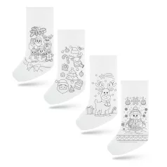   Színezhető mikulás csizma - 4 filccel - 4 féle - 41 x 21 cm