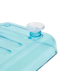   Szappantartó - tapadókorongos - kék - műanyag - 13 x 10 x 3 cm