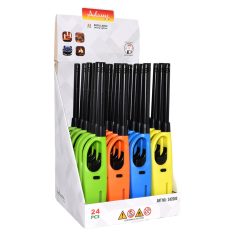   Gázgyújtó - tölthető- több szín - 23 cm - 24 db / display