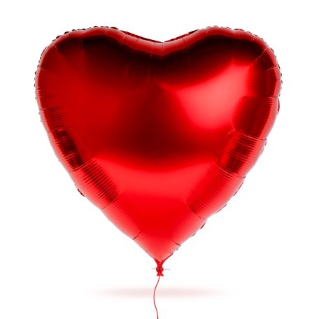 Óriás lufi - piros szív - fólia - 79 cm