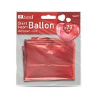 Óriás lufi - piros szív - fólia - 79 cm