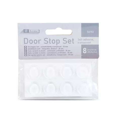 Ajtóütköző szett - öntapadós, átlátszó - 18 mm - 8 db / csomag