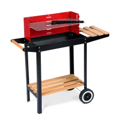 Grillsütő - szögletes, kerékkel - 83 x 28 x 83 cm