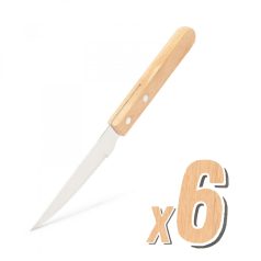 Grill kés - 6 db - fa nyéllel