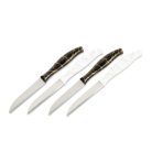 Konyhai kés készlet - 15 cm - fekete/fehér - 4 db / csomag