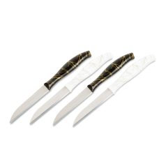   Konyhai kés készlet - 15 cm - fekete/fehér - 4 db / csomag