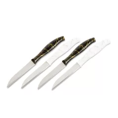   Konyhai kés készlet - 15 cm - fekete/fehér - 4 db / csomag