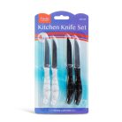 Konyhai kés készlet - 15 cm - fekete/fehér - 4 db / csomag