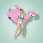 Felfújható matrac - flamingó - 153 x 143 cm