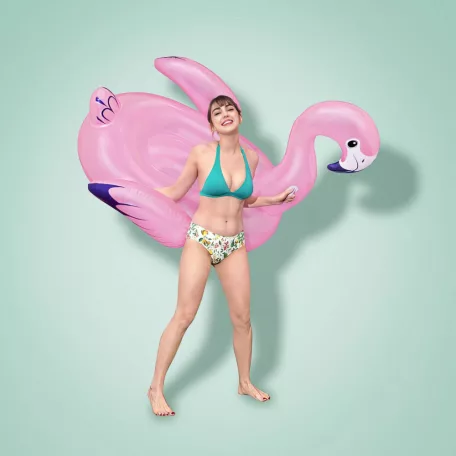 Felfújható matrac - flamingó - 153 x 143 cm