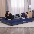 Felfújható matrac - egyszemélyes, velúr - kék - 191 x 137 x 22 cm