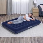 Felfújható matrac - egyszemélyes, velúr - kék - 191 x 137 x 22 cm