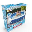 Felfújható medence fejtámlával, italtartóval – 213 x 206 x 60 cm – Fehér / Kék