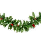 Fenyő girland - zöld, havas - 200 cm - PVC