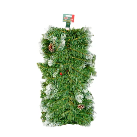 Fenyő girland - zöld, havas - 200 cm - PVC