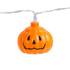   Halloween-i LED-es fényfüzér - tök - 12 LED - 2 x AA - 1,65 m