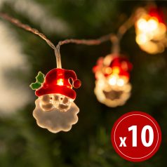   Karácsonyi LED fényfüzér - mikulás - 10 LED - 2 x AA - 1,35 m