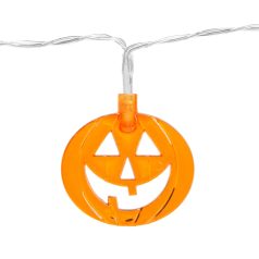   Halloween-i LED-es fényfüzér - tök - 10 LED - 2 x AA - 1,35 m