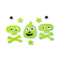   Halloween-i foszforeszkáló ablakdekor - koponya - 29 x 16 cm