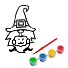   Halloween-i kifesthető ablakdekor - manó - 4 szín - ecsettel