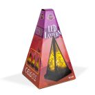 Halloween-i LED lámpás - boszorkány - melegfehér - fekete - 9,5 x 9,5 x 17 cm - 2 x AAA