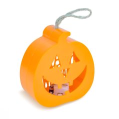   Halloween-i LED dekor - tök - RGB LED - 3 x LR1130 - 8,5 x 9 x 4 cm