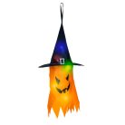 Halloween-i LED dekor - szellem - sárga - 10 színes LED - akasztható - 2 x 2032 - 75 x 35 cm