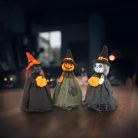 Halloween-i dekoráció - szellem, macska, tökfej - 21 cm