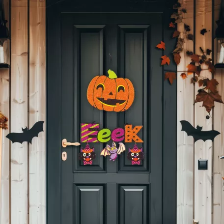 Halloween-i dekoráció - tök  - akasztható - 45 x 23 cm