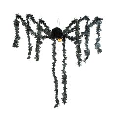 Halloween-i dekoráció - fekete pók - papír - 75 x 13 cm