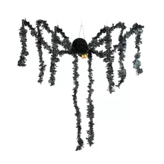 Halloween-i dekoráció - fekete pók - papír - 75 x 13 cm