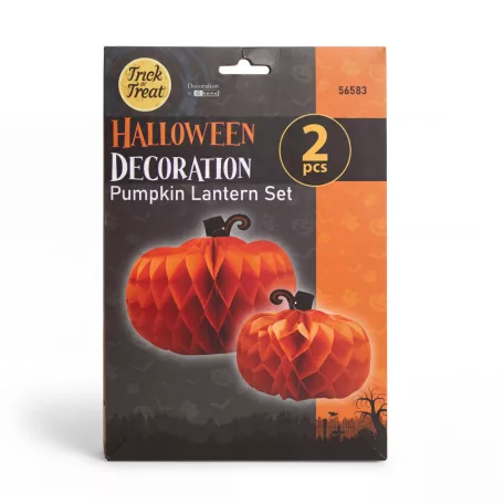 Halloween-i dekoráció - tök lampion - papír - 25/30 cm - 2 db / csomag
