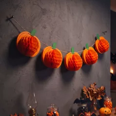   Halloween-i dekoráció - tök lampion girland - papír - 2 m
