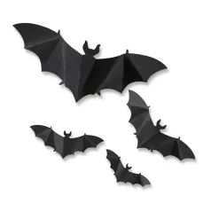   Halloween-i dekoráció - denevér szett - öntapadós - fekete - 30 db / csomag