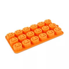   Halloween-i jégkockakészítő szilikon - 18 db tök - 21 x 11 cm