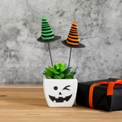   Halloween-i dekoráció szett - boszorkánykalap - leszúrható - 20 x 7 cm - 3 db / csomag