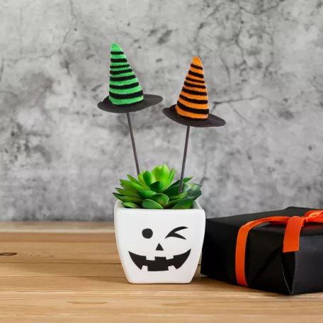 Halloween-i dekoráció szett - boszorkánykalap - leszúrható - 20 x 7 cm - 3 db / csomag