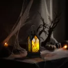 Halloween-i világító dekoráció - tök - sárga LED - 17,5 x 6,3 x 6,3 cm - 3 x LR44