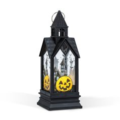   Halloween-i világító dekoráció - tök - sárga LED - 17,5 x 6,3 x 6,3 cm - 3 x LR44
