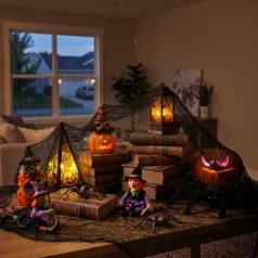 Halloween-i függöny - fekete, szövet - 76 x 228 cm