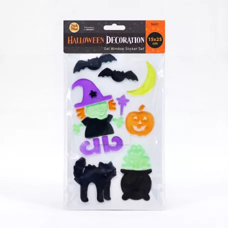 Halloween-i gél ablakmatrica szett - 15 x 25 cm - 3 féle