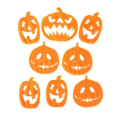   Halloween-i 3D gél ablakdekoráció - tök - 30 x 30 cm - 9 db / csomag